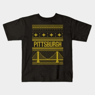 Pittsburgh Ugly Christmas Sweater Kids T-Shirt